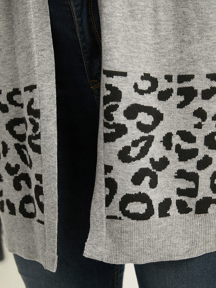 Supersoft Essentials Leopard Contrast Elastic Cuffs Pullover