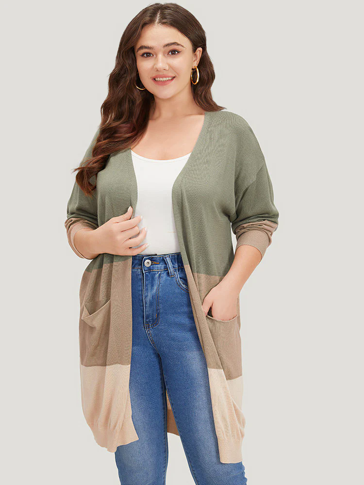 Supersoft Essentials Colorblock Pocket Tunic Cardigan Supersoft Essentials Colorblock Pocket Tunic Cardigan