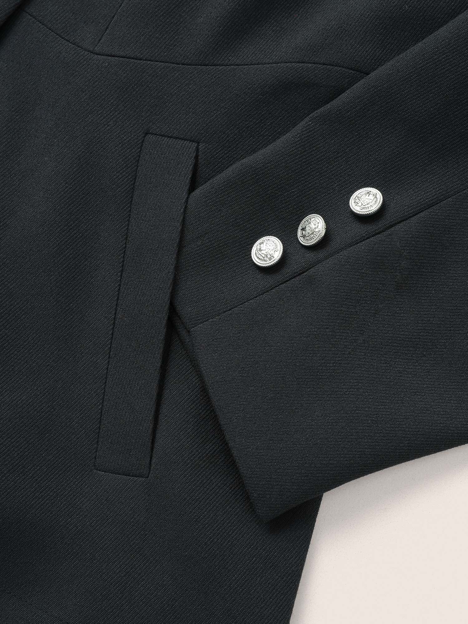 Suit Collar Double Breasted Metal Detail Blazer Suit Collar Double Breasted Metal Detail Blazer