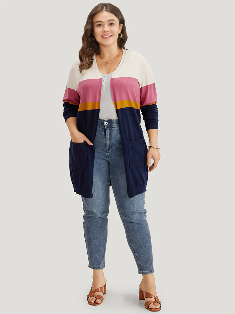 Supersoft Essentials Contrast Open Front Tunic Cardigan