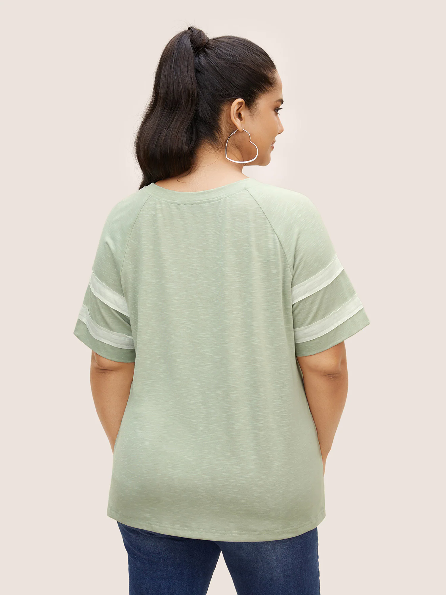 Colorblock Contrast Patchwork Raglan Sleeve T-shirt