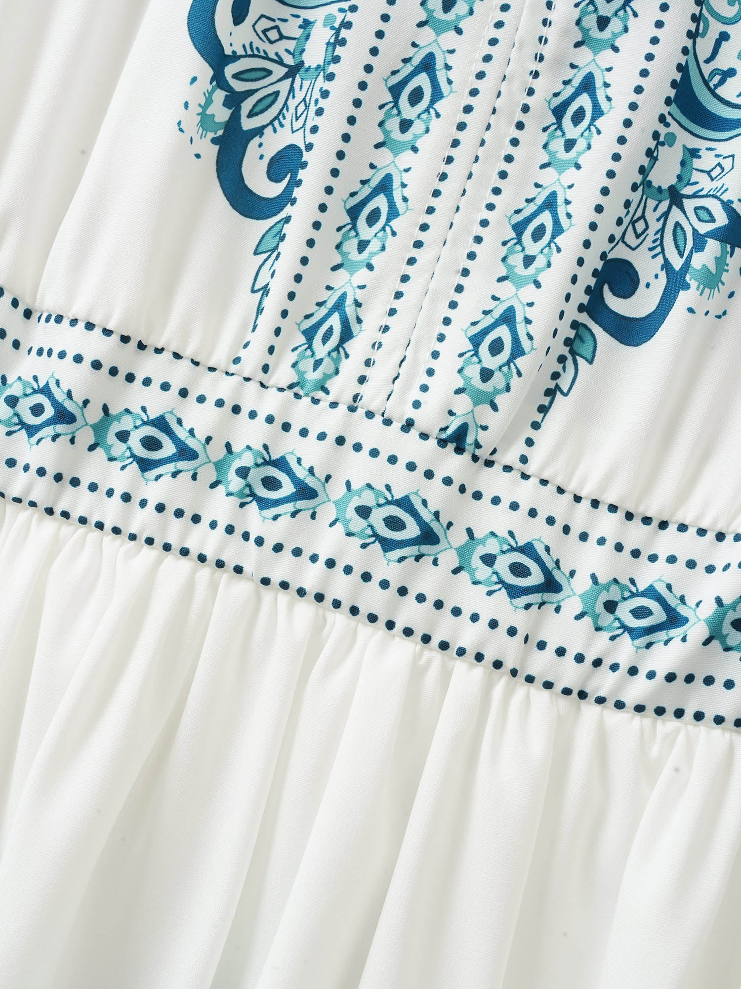 Bandana Print Ruffle Sleeve V Neck Pocket Knee Dress Bandana Print Ruffle Sleeve V Neck Pocket Knee Dress
