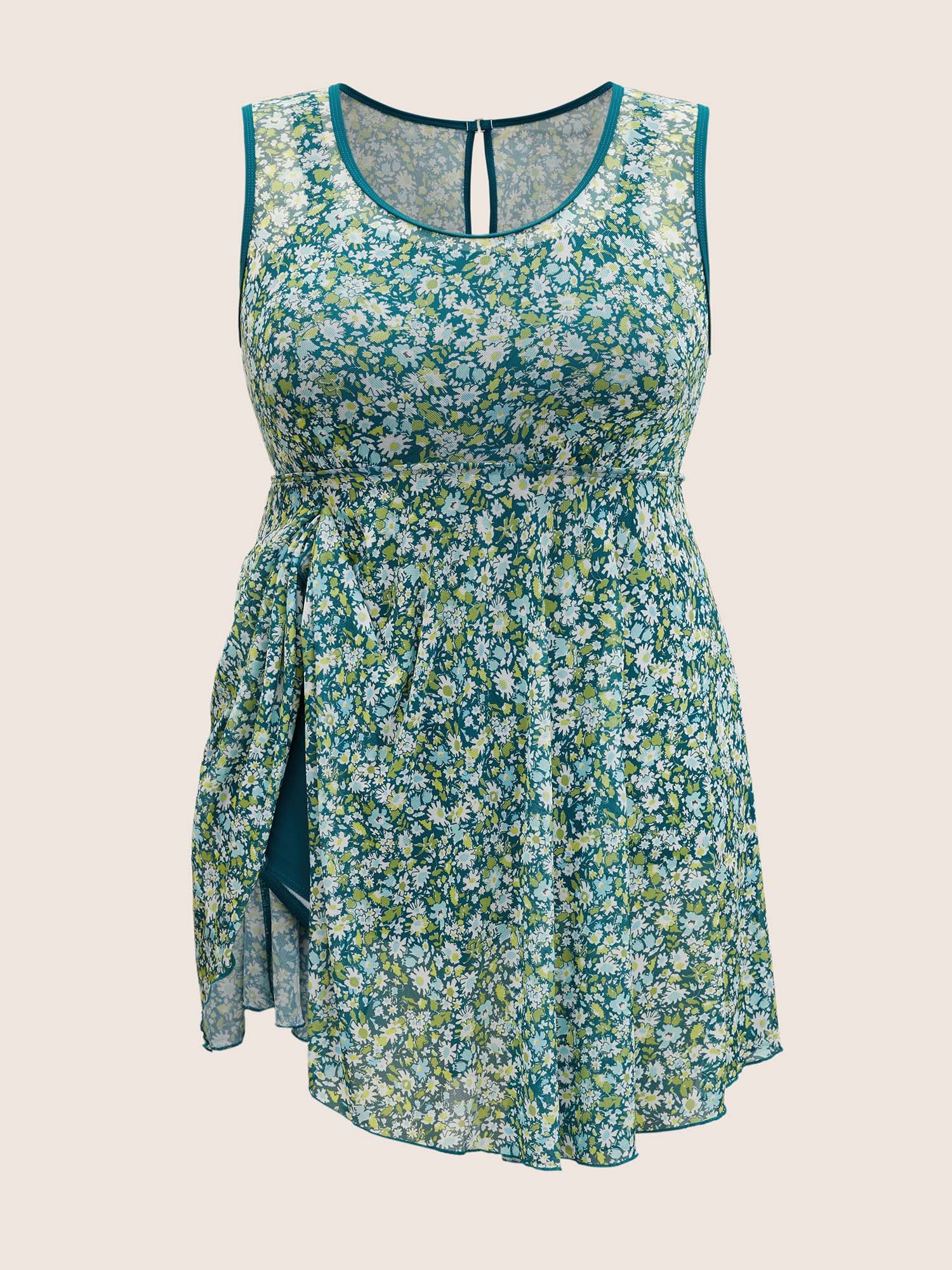 Ditsy Floral Round Neck Cut Out Swim Dress Ditsy Floral Round Neck Cut Out Swim Dress