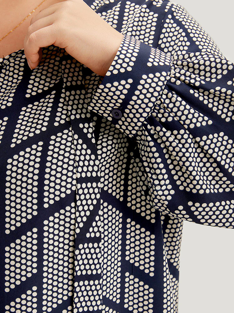 Polka Dot Knot Neck Blouse Polka Dot Knot Neck Blouse