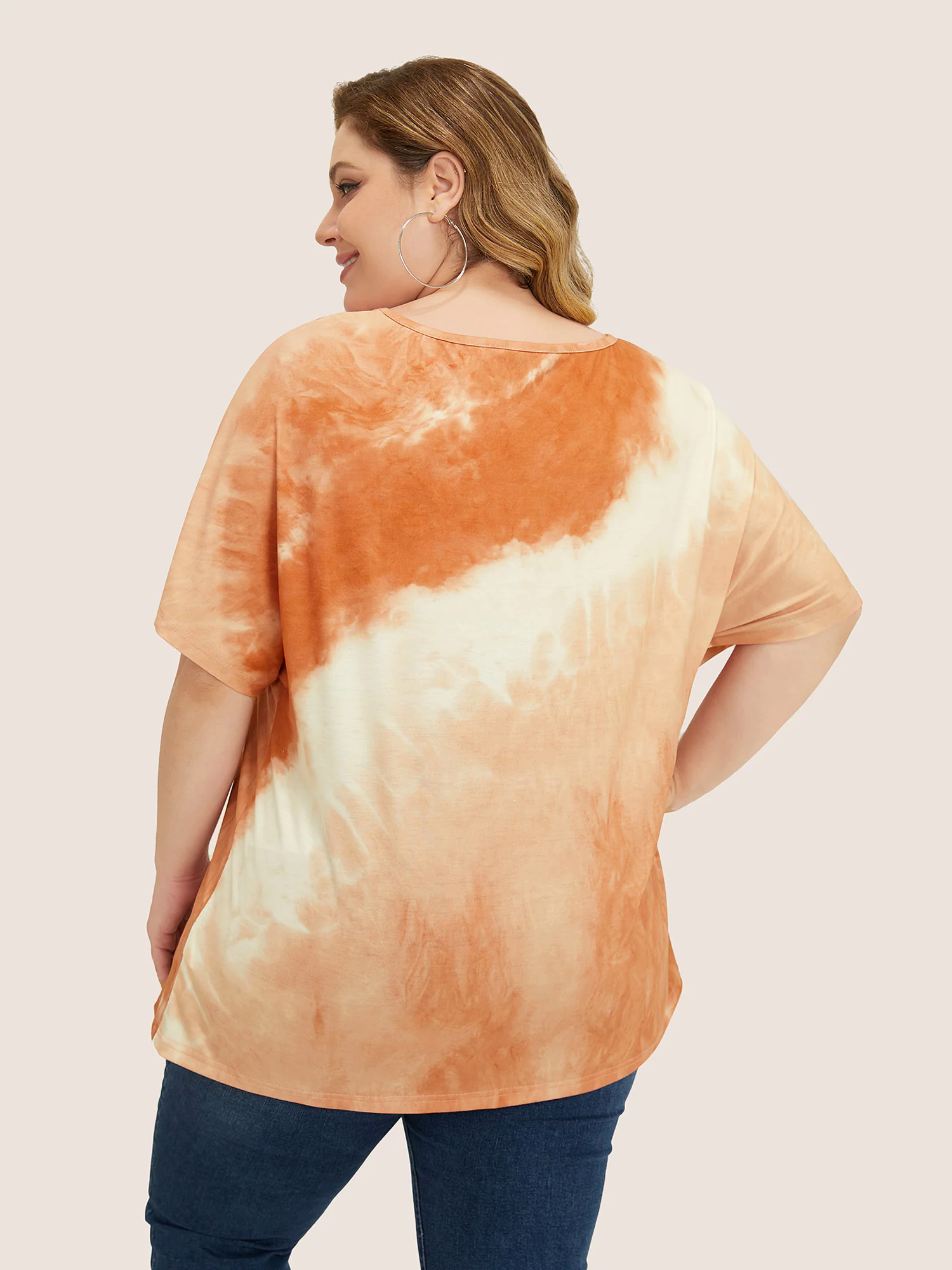 Tie Dye Drop Shoulder V Neck T-shirt Tie Dye Drop Shoulder V Neck T-shirt