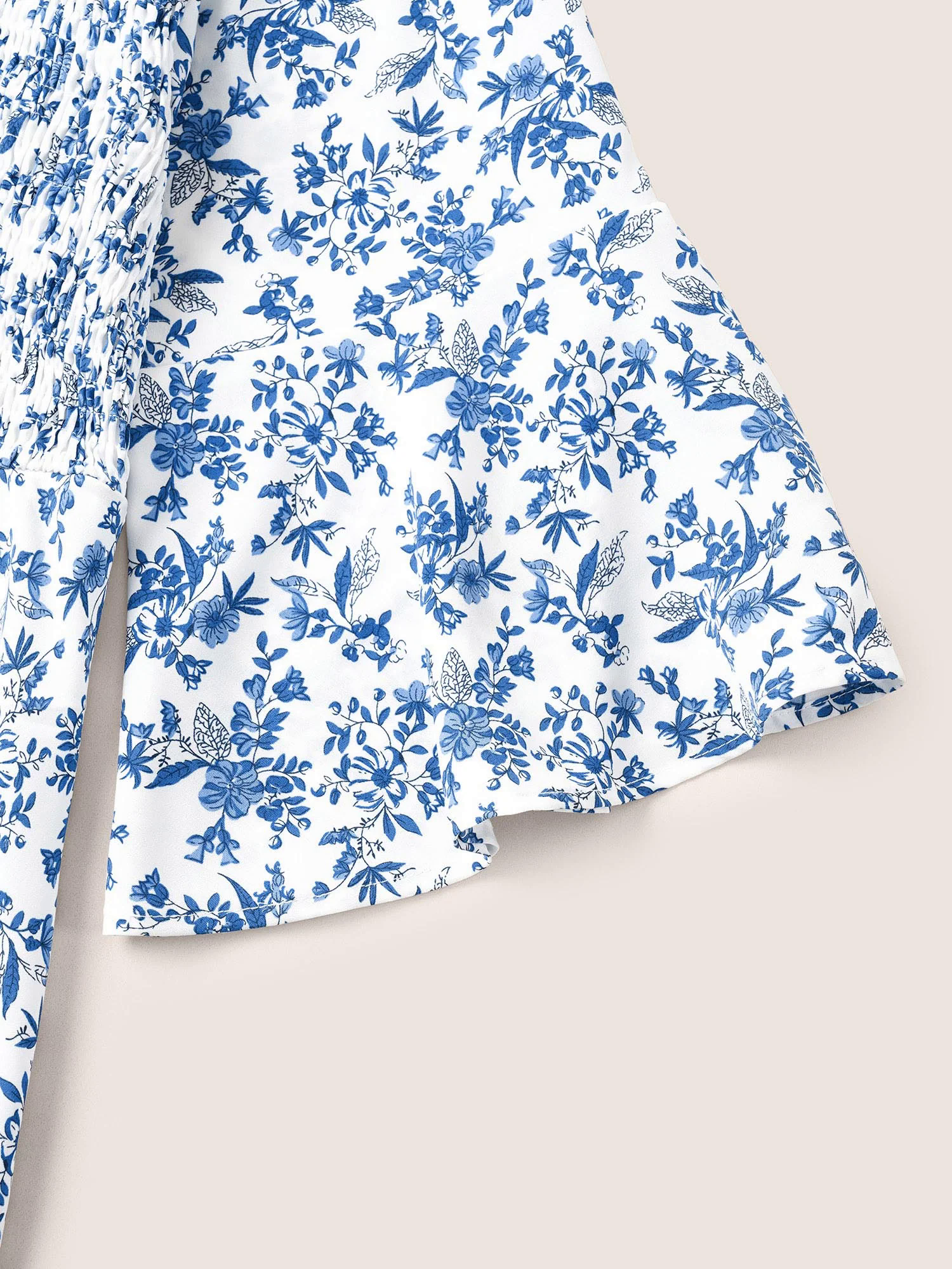 Ditsy Floral Shirred Ruffle Sleeve Blouse Ditsy Floral Shirred Ruffle Sleeve Blouse