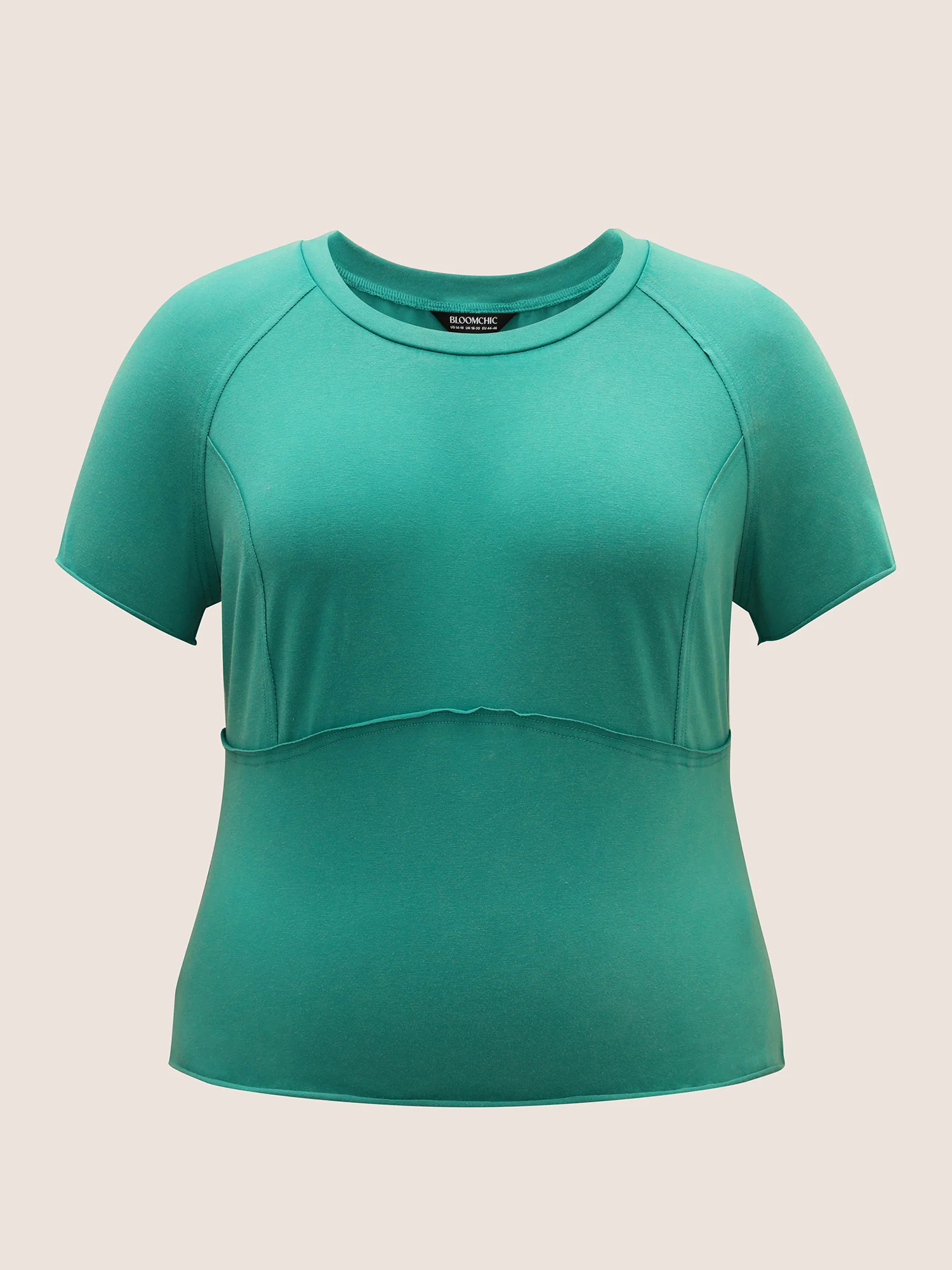 Round Neck Pleated Raglan Sleeve T-shirt Round Neck Pleated Raglan Sleeve T-shirt