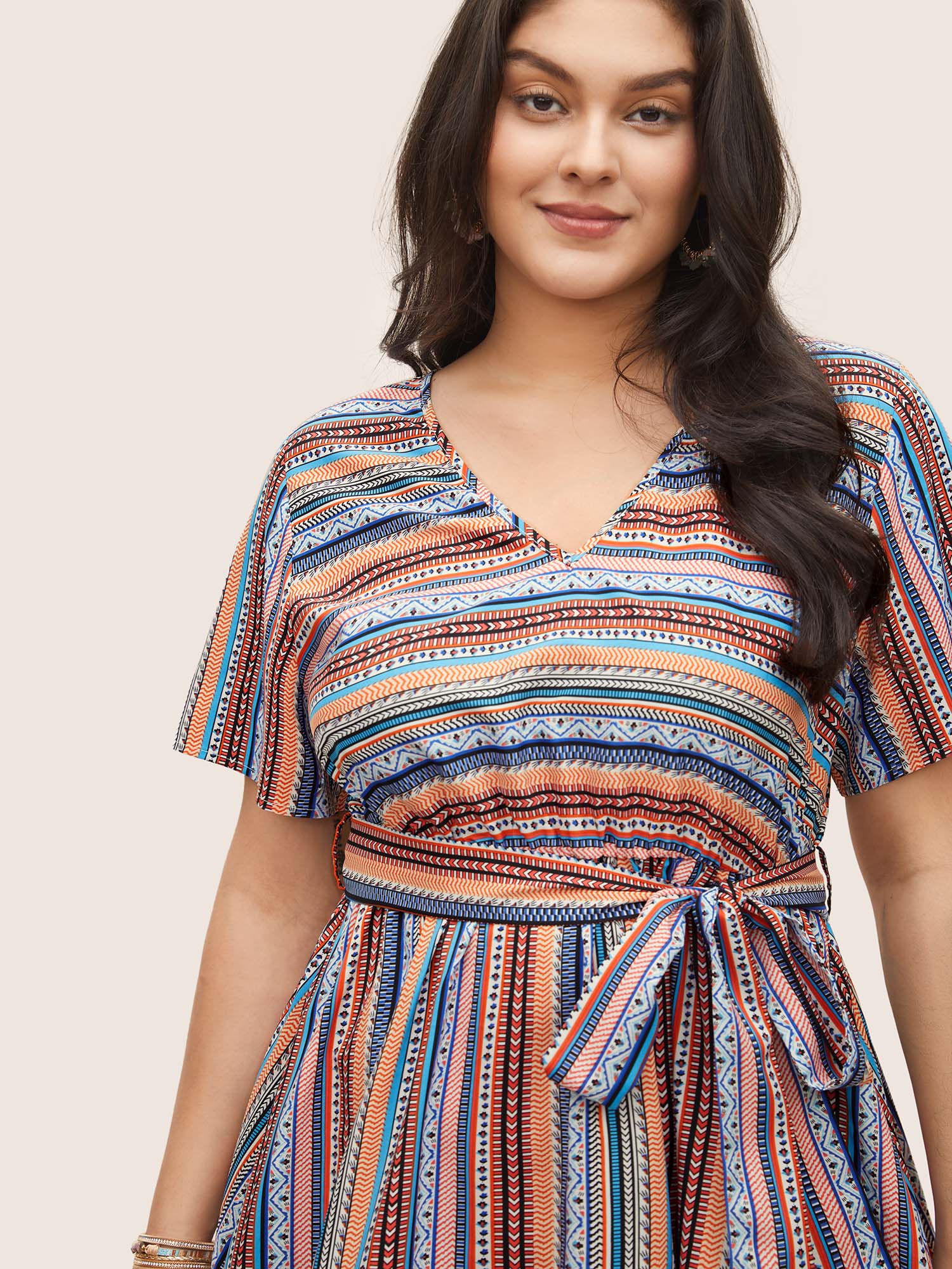 Bandana Striped Belted Pocket Dress Bandana Striped Belted Pocket Dress