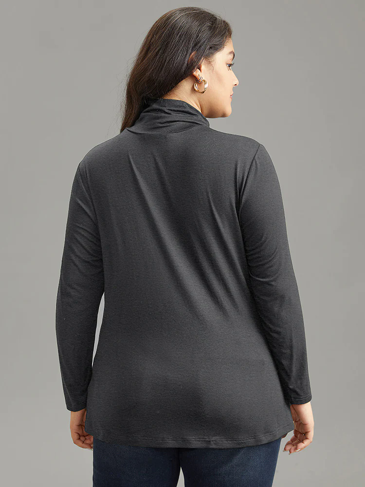 Supersoft Essentials Solid Funnel Neck Knit T-shirt Supersoft Essentials Solid Funnel Neck Knit T-shirt