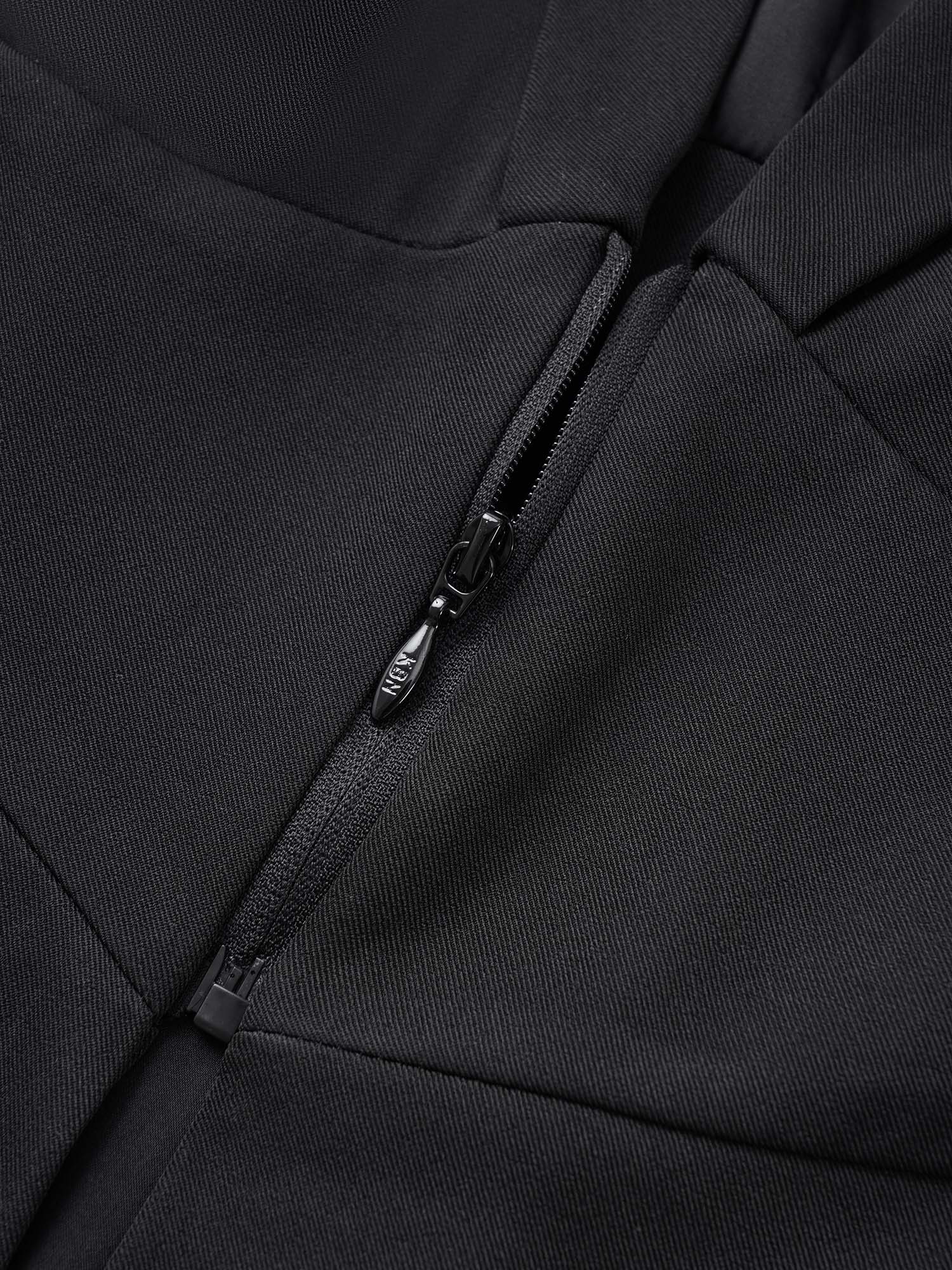 Plain Suit Collar Tummy Control Half Zip Blazer Plain Suit Collar Tummy Control Half Zip Blazer