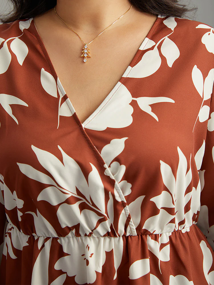 Silhouette Floral Print Elastic Waist Blouse Silhouette Floral Print Elastic Waist Blouse