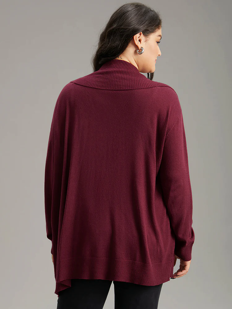 Supersoft Essentials Plain Texture Arc Hem Cardigan Supersoft Essentials Plain Texture Arc Hem Cardigan