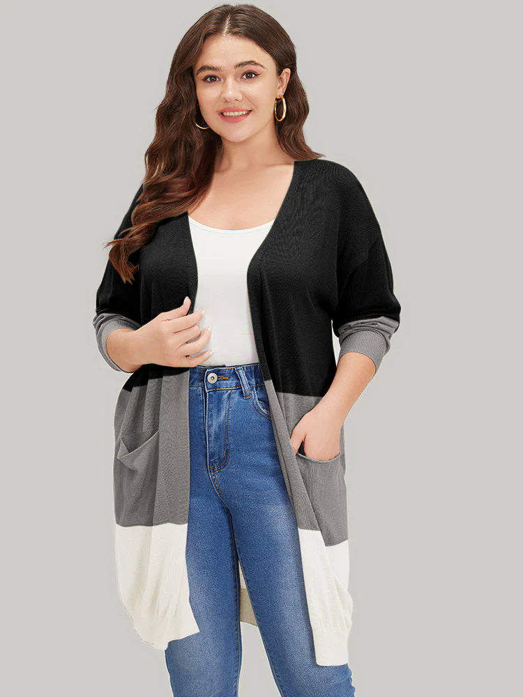 Supersoft Essentials Colorblock Pocket Tunic Cardigan Supersoft Essentials Colorblock Pocket Tunic Cardigan