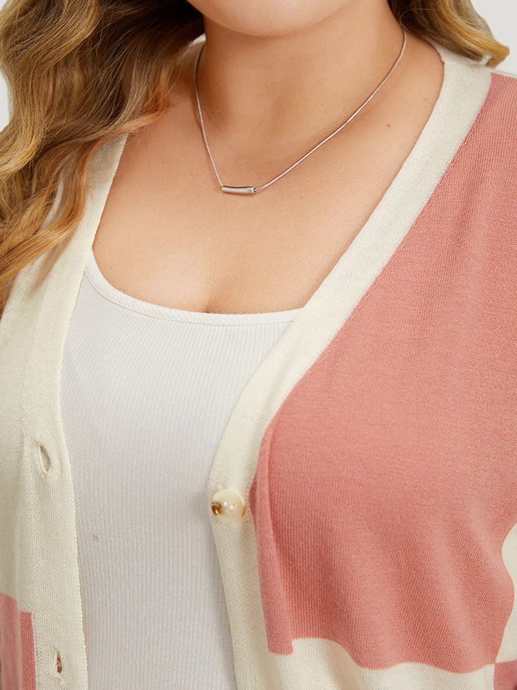 Supersoft Essentials Colorblock Two Tone Button Up Cardigan