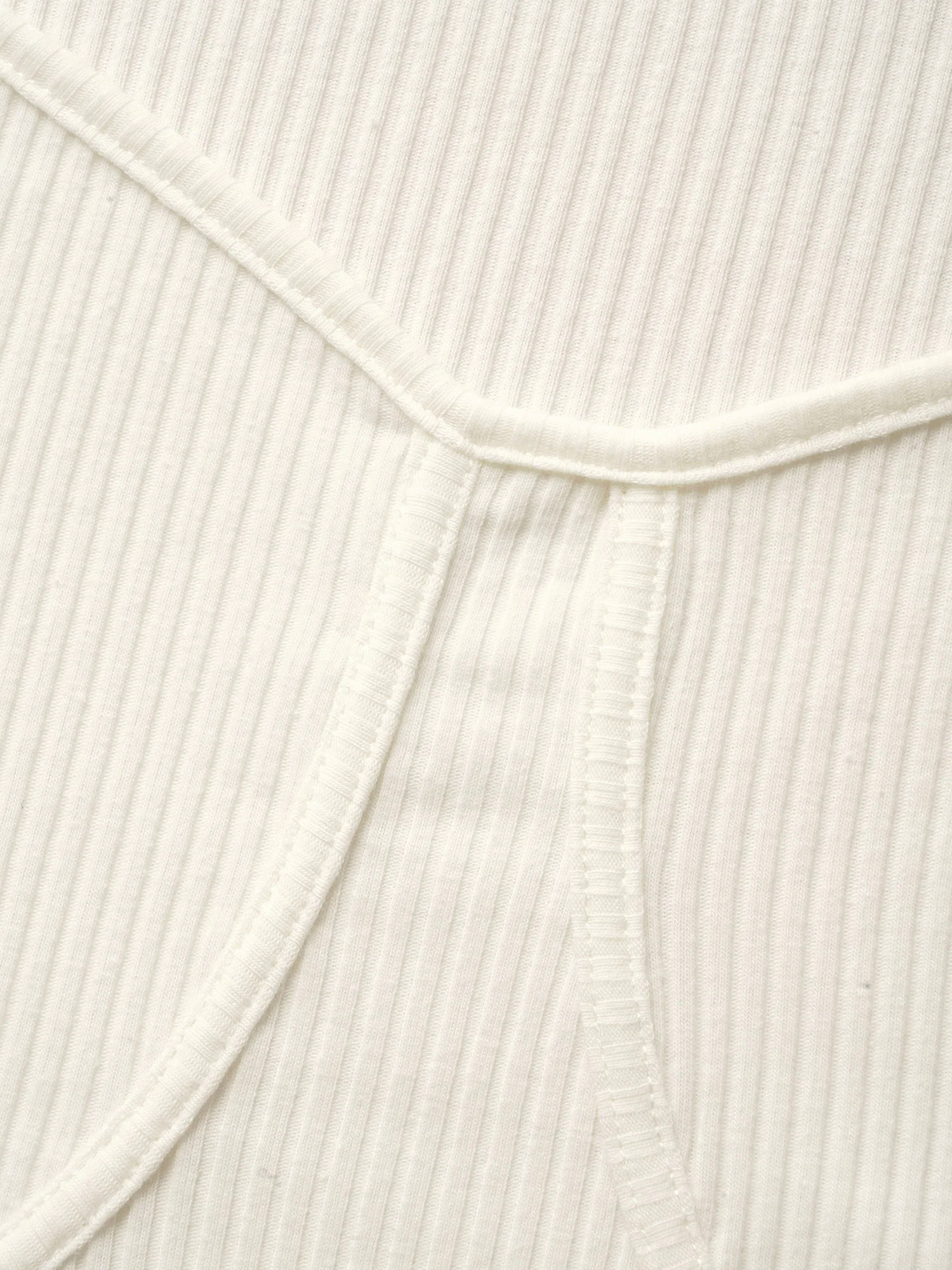 Cotton Asymmetrical Neck Tucked Seam Knit T-shirt Cotton Asymmetrical Neck Tucked Seam Knit T-shirt