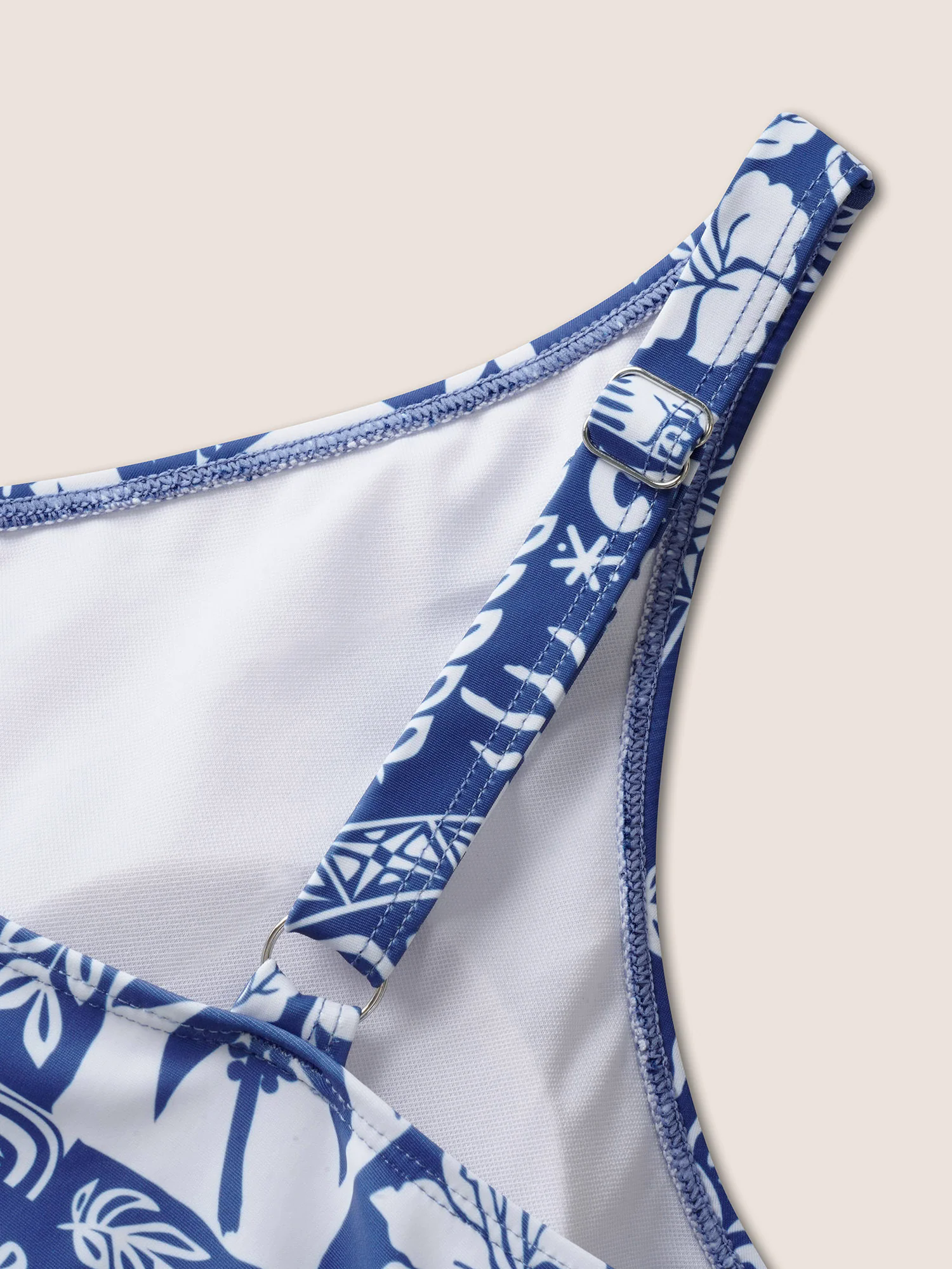 Tropical Print Gathered Tie Knot Swim Dress Tropical Print Gathered Tie Knot Swim Dress