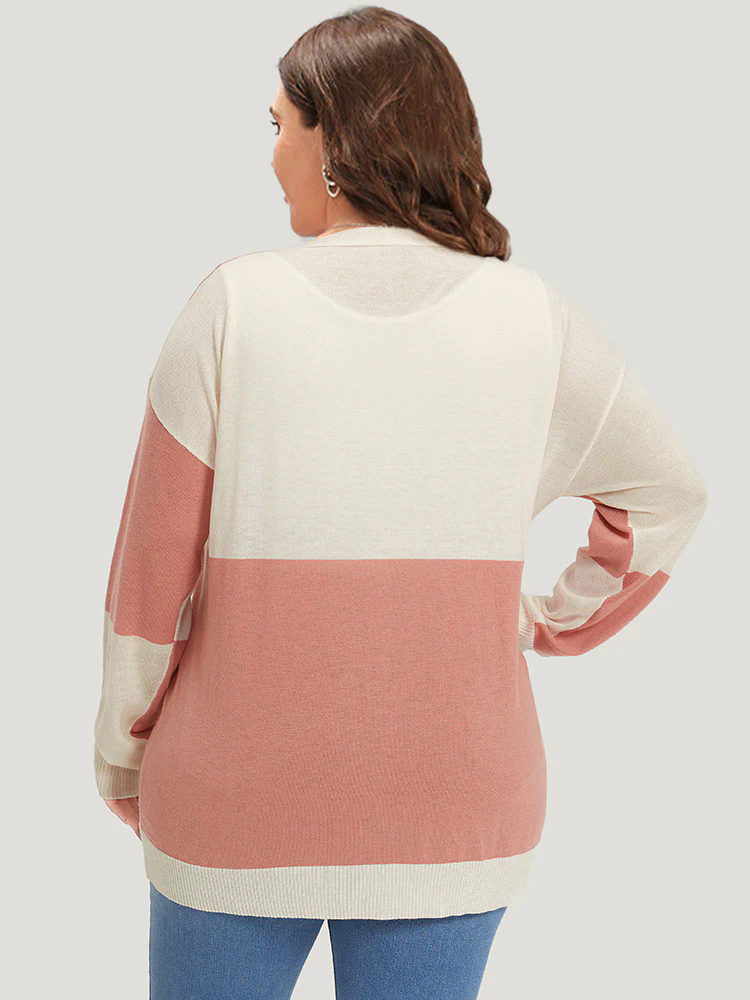Supersoft Essentials Colorblock Two Tone Button Up Cardigan