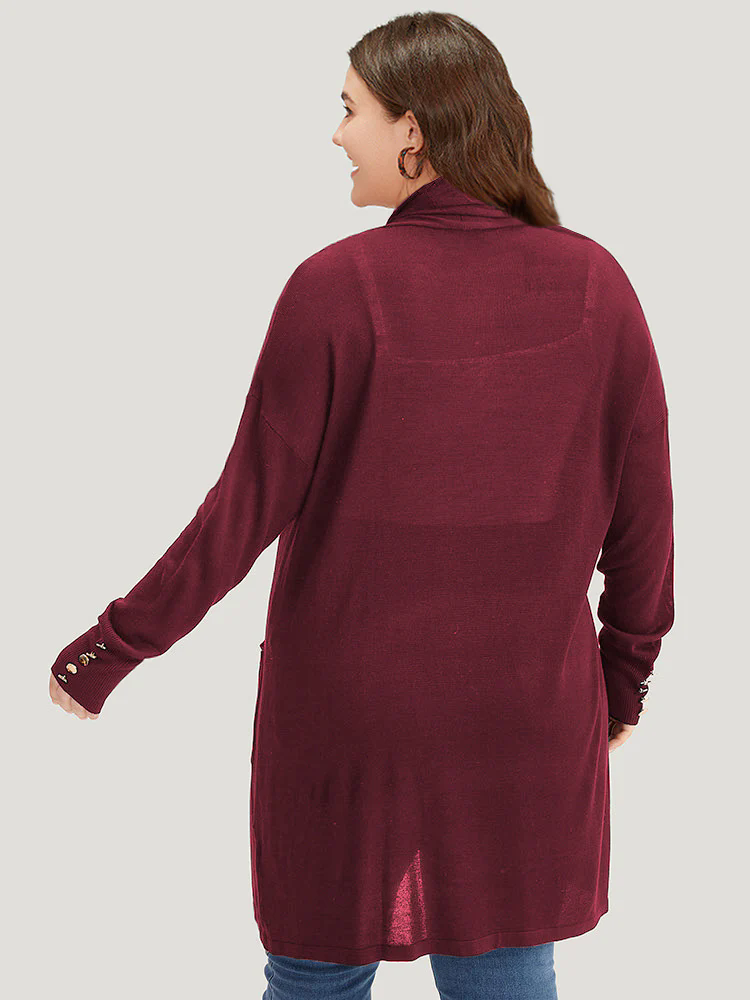 Supersoft Essentials Button Detail Lapel Collar Cardigan Supersoft Essentials Button Detail Lapel Collar Cardigan