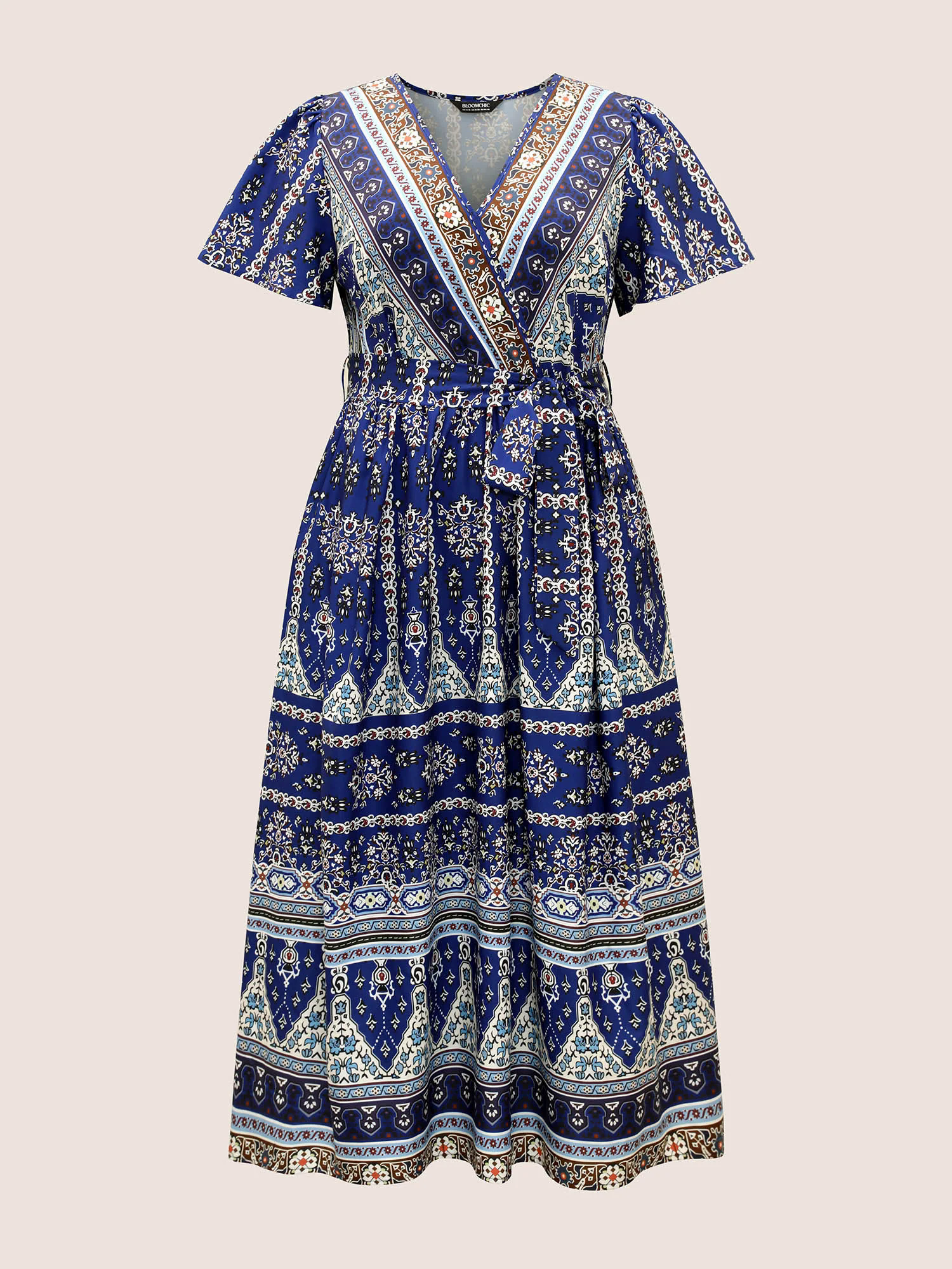 Bandana Print Wrap Gathered Maxi Dress Bandana Print Wrap Gathered Maxi Dress