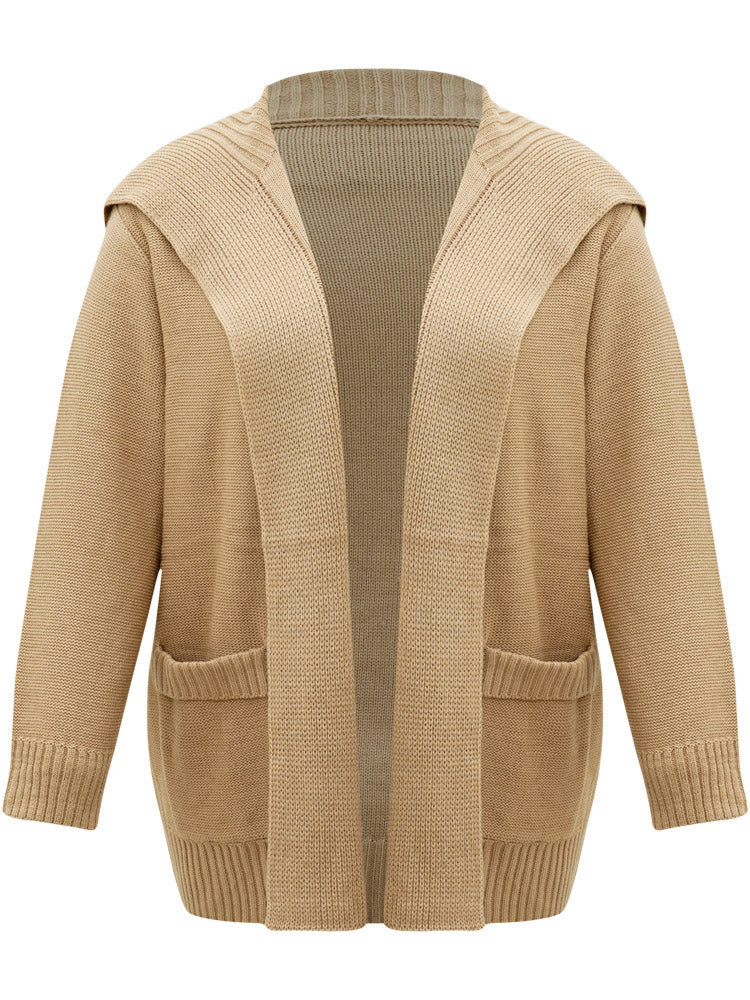 Solid Lapel Collar Pocket Open Front Cardigan Solid Lapel Collar Pocket Open Front Cardigan