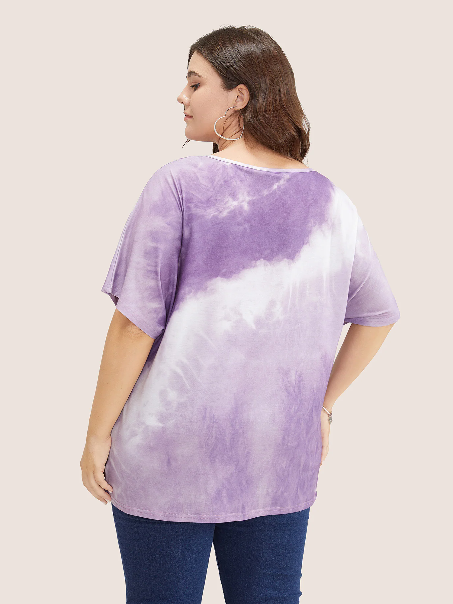 Tie Dye Drop Shoulder V Neck T-shirt Tie Dye Drop Shoulder V Neck T-shirt