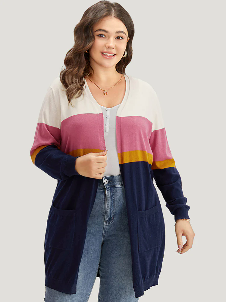 Supersoft Essentials Contrast Open Front Tunic Cardigan