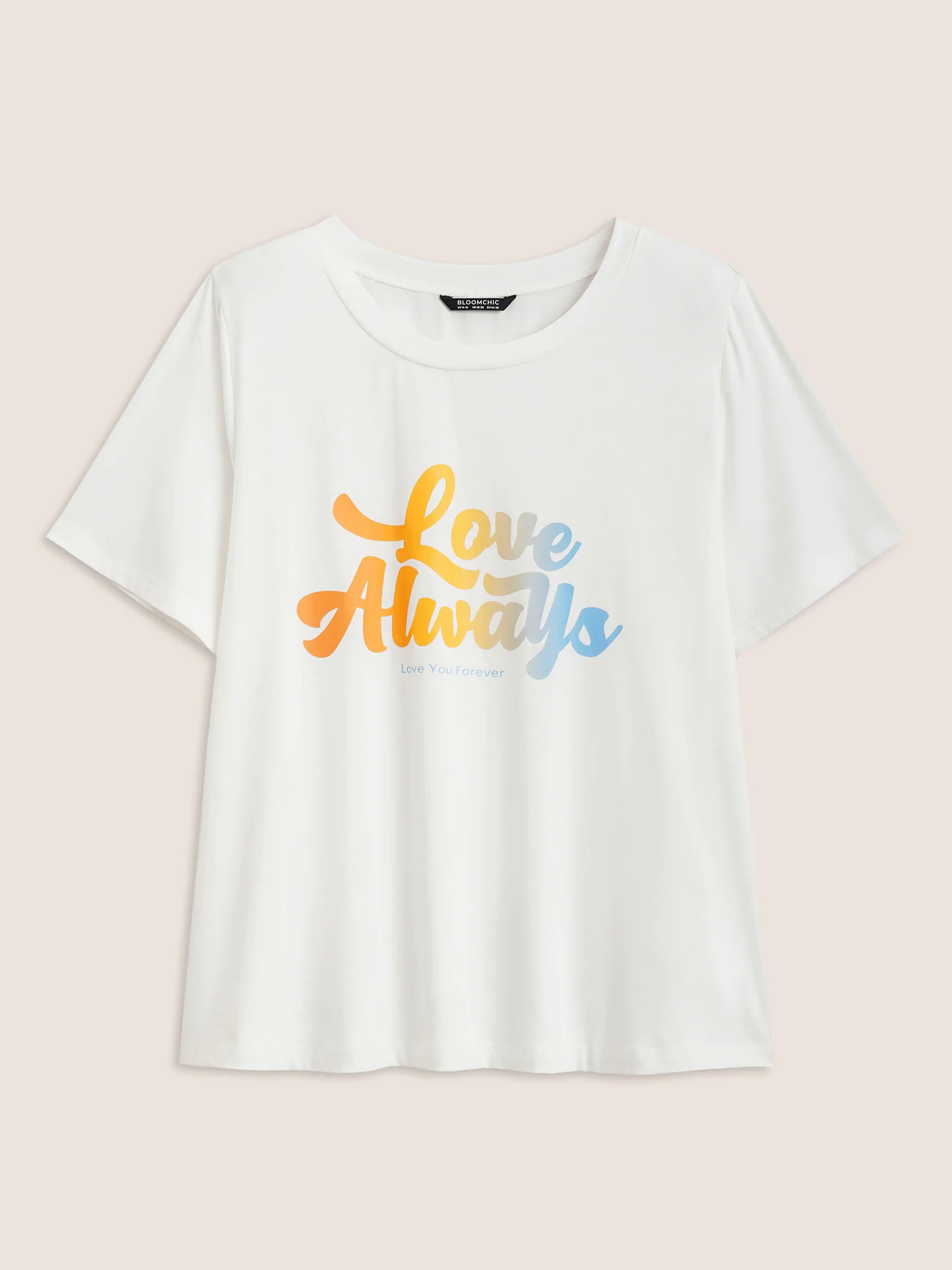 Ombre Letter Print Crew Neck T-shirt Ombre Letter Print Crew Neck T-shirt