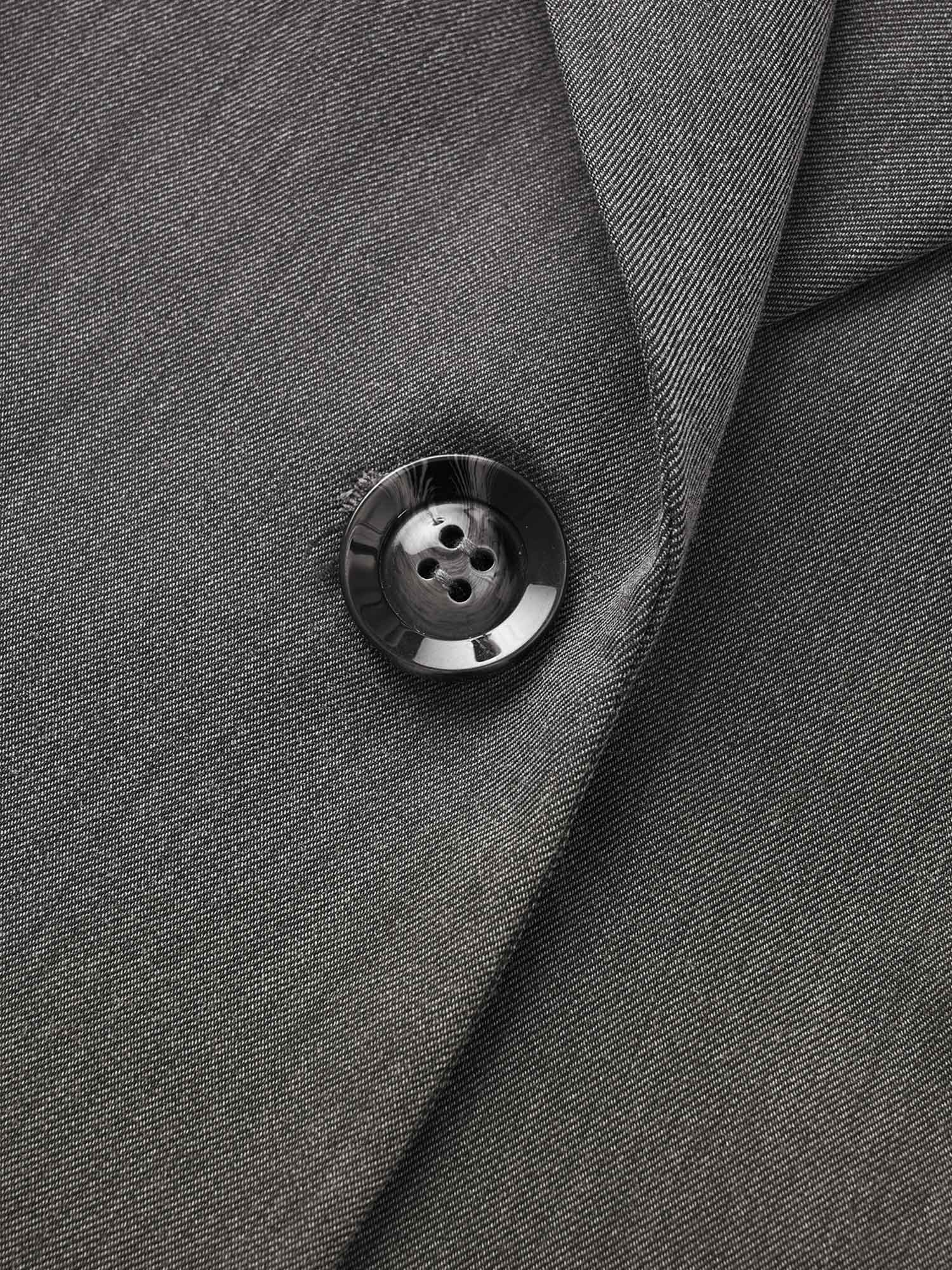 Plain Suit Collar Pocket Regular Fit Blazer