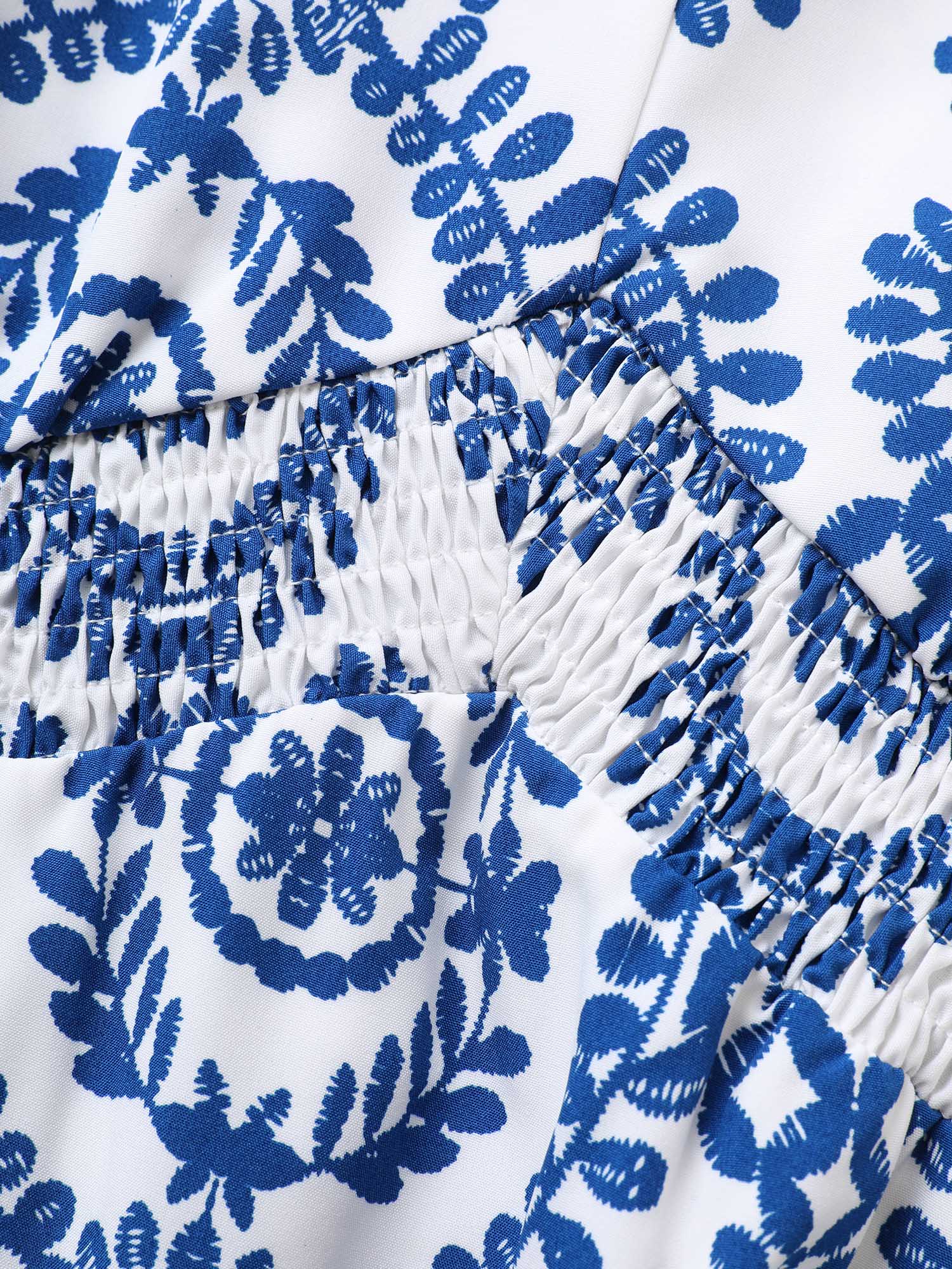 Bandana Print Shirred Split Side Maxi Dress