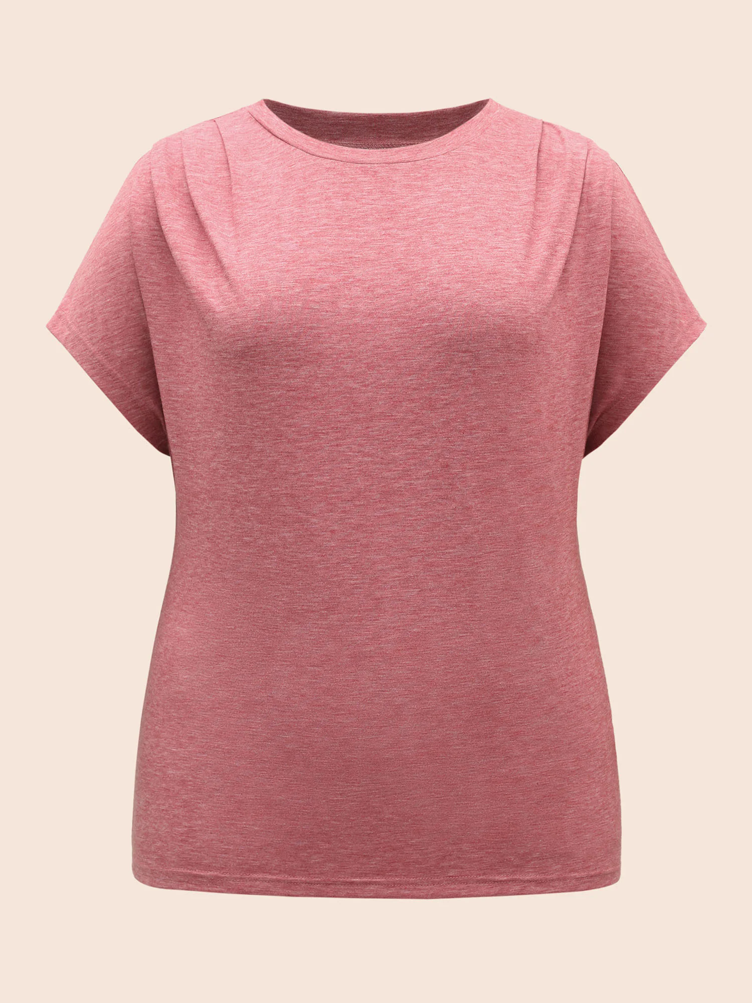 Crew Neck Pleated Dolman Sleeve T-shirt Crew Neck Pleated Dolman Sleeve T-shirt