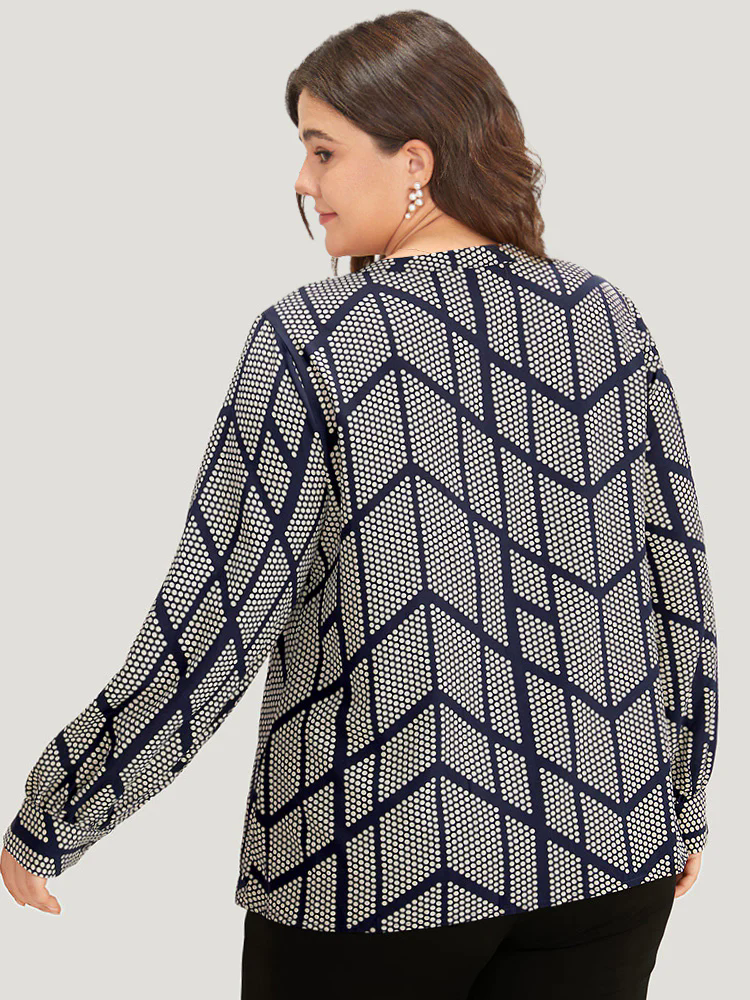 Polka Dot Knot Neck Blouse Polka Dot Knot Neck Blouse