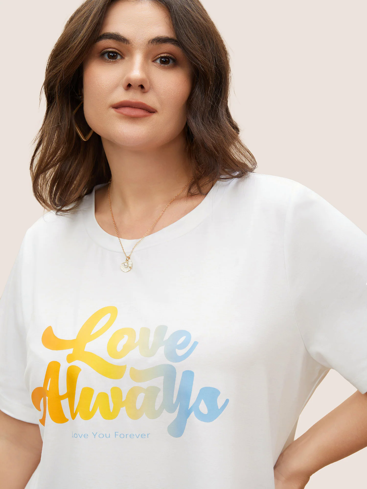 Ombre Letter Print Crew Neck T-shirt Ombre Letter Print Crew Neck T-shirt