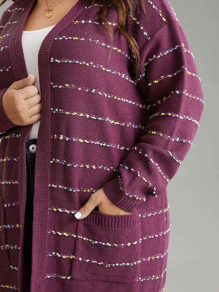 Heather Rainbow Striped Open Front Cardigan Heather Rainbow Striped Open Front Cardigan