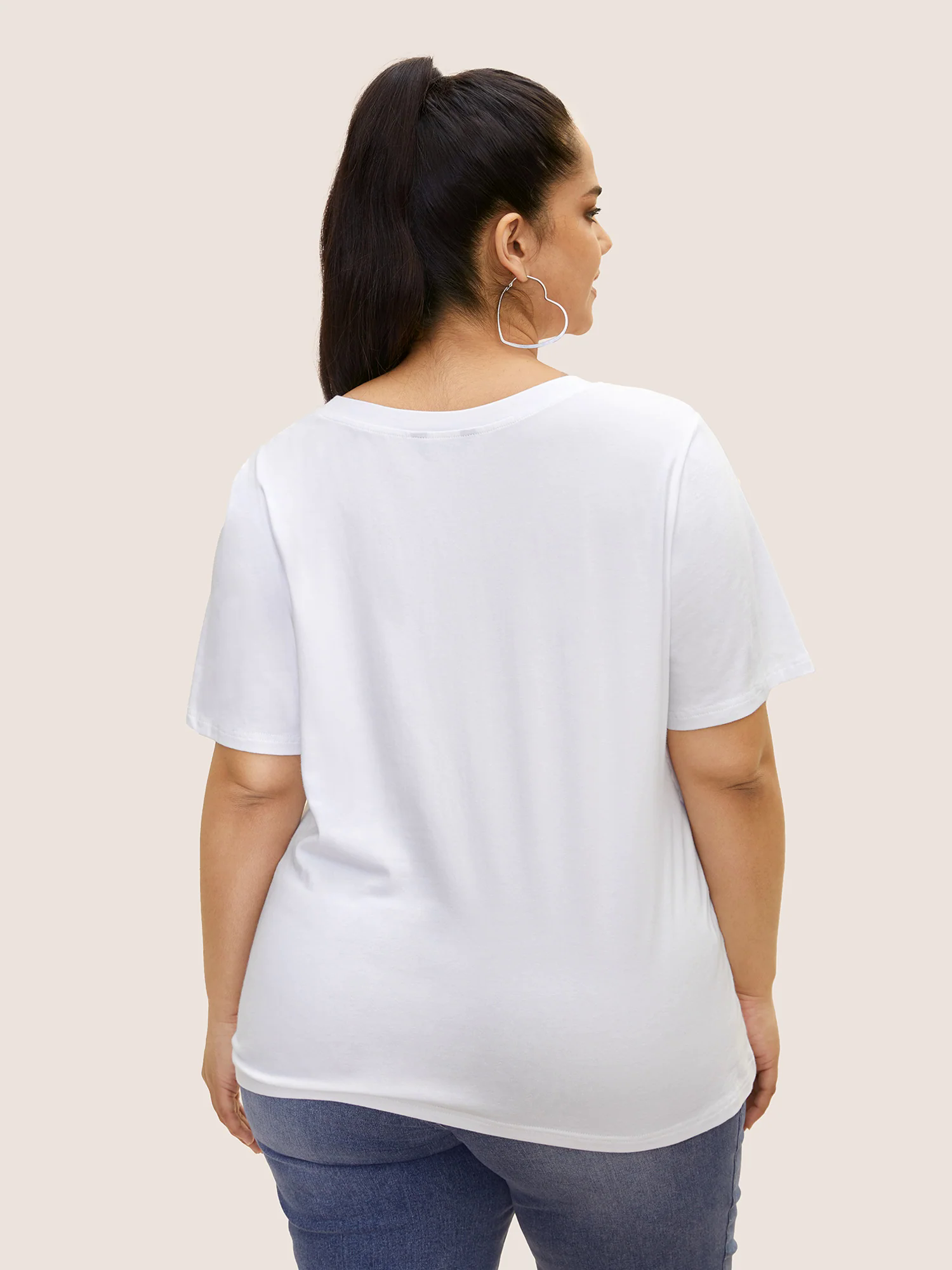 Cotton Sun Embroidered Round Neck T-shirt Cotton Sun Embroidered Round Neck T-shirt