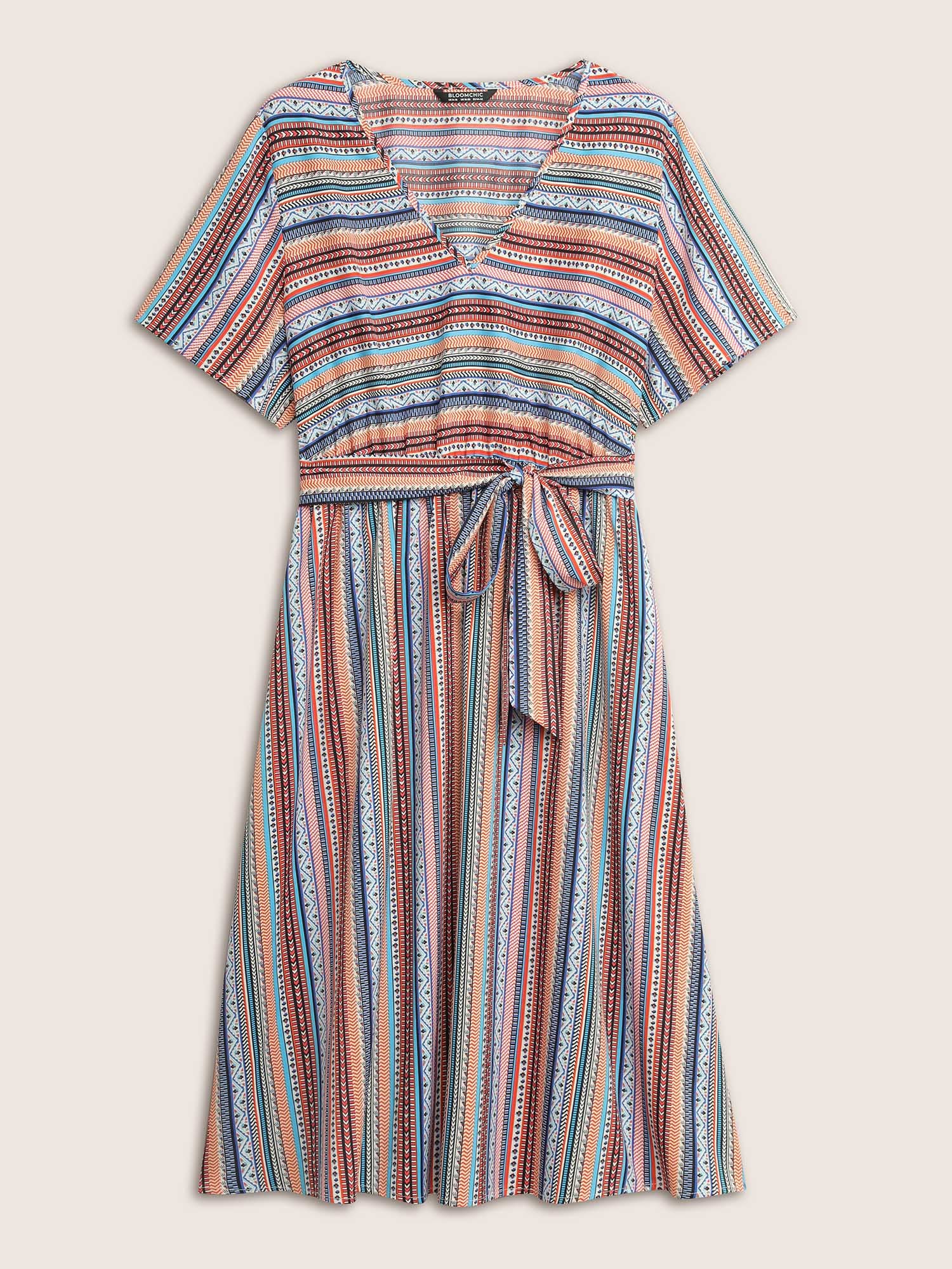 Bandana Striped Belted Pocket Dress Bandana Striped Belted Pocket Dress