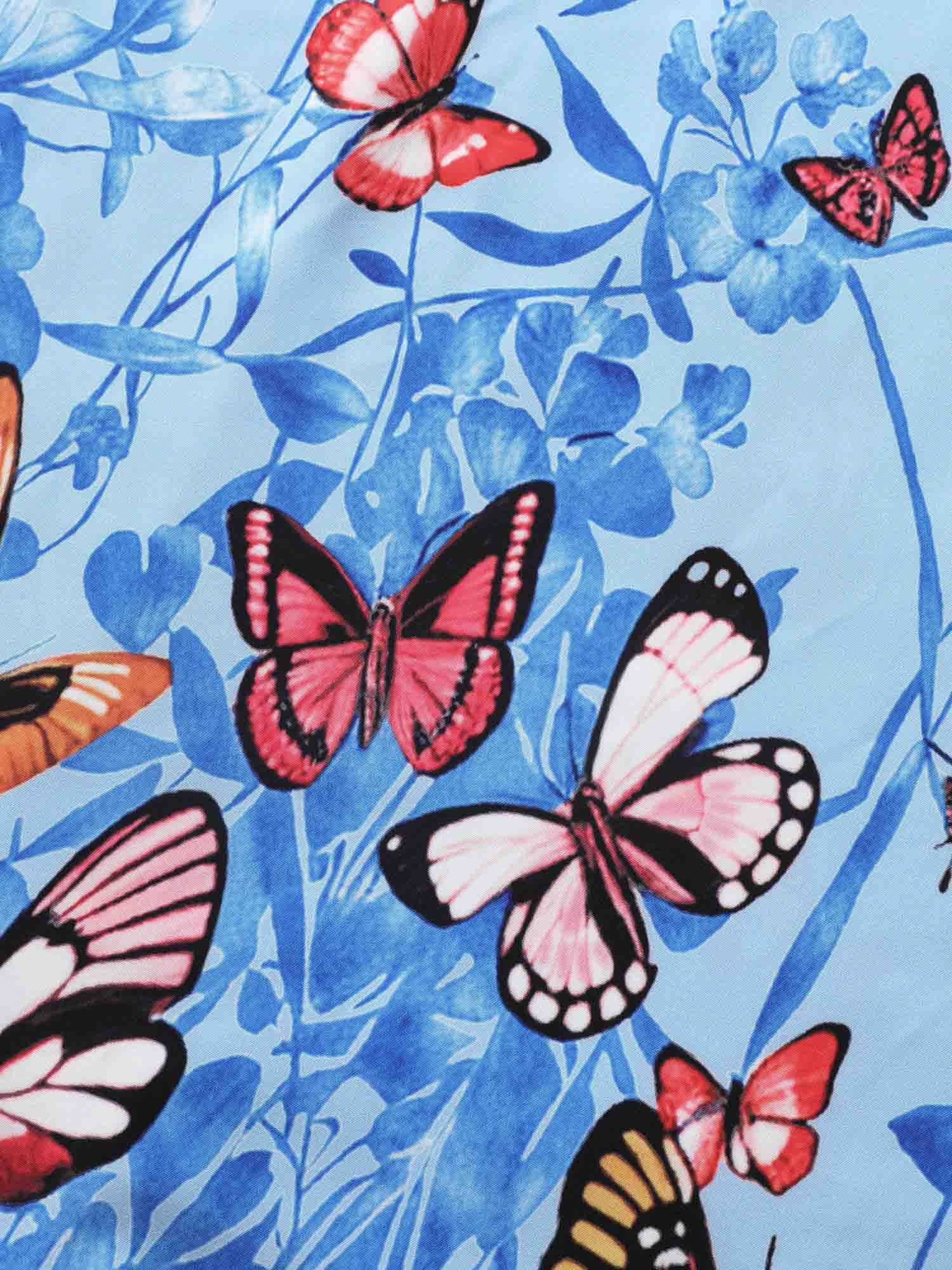 Butterfly Print Wrap Gathered Tank Dress Butterfly Print Wrap Gathered Tank Dress