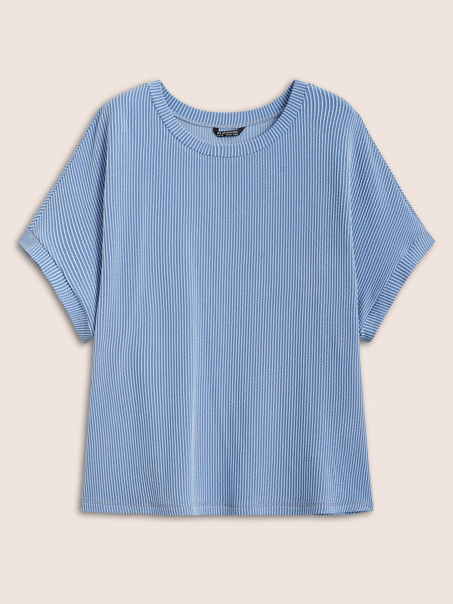 Striped Round Neck Batwing Sleeve T-shirt Striped Round Neck Batwing Sleeve T-shirt