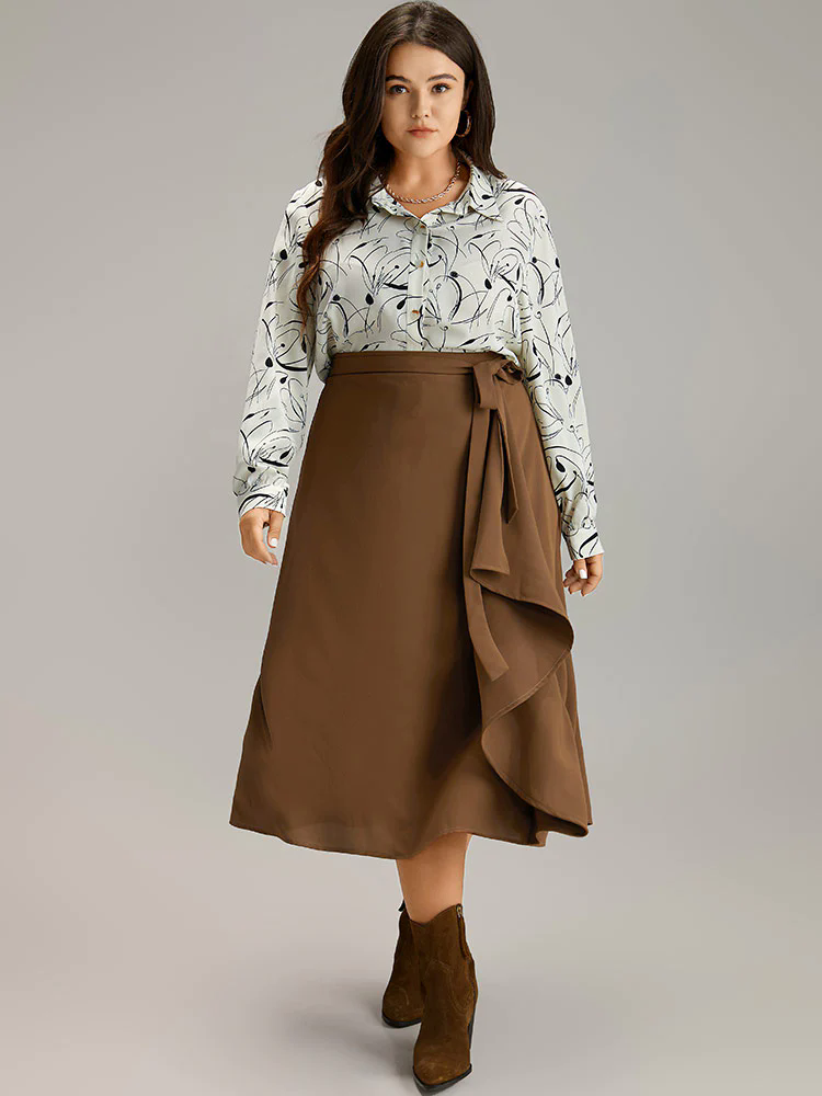 Shirt Collar Line Floral Button Through Blouse Shirt Collar Line Floral Button Through Blouse