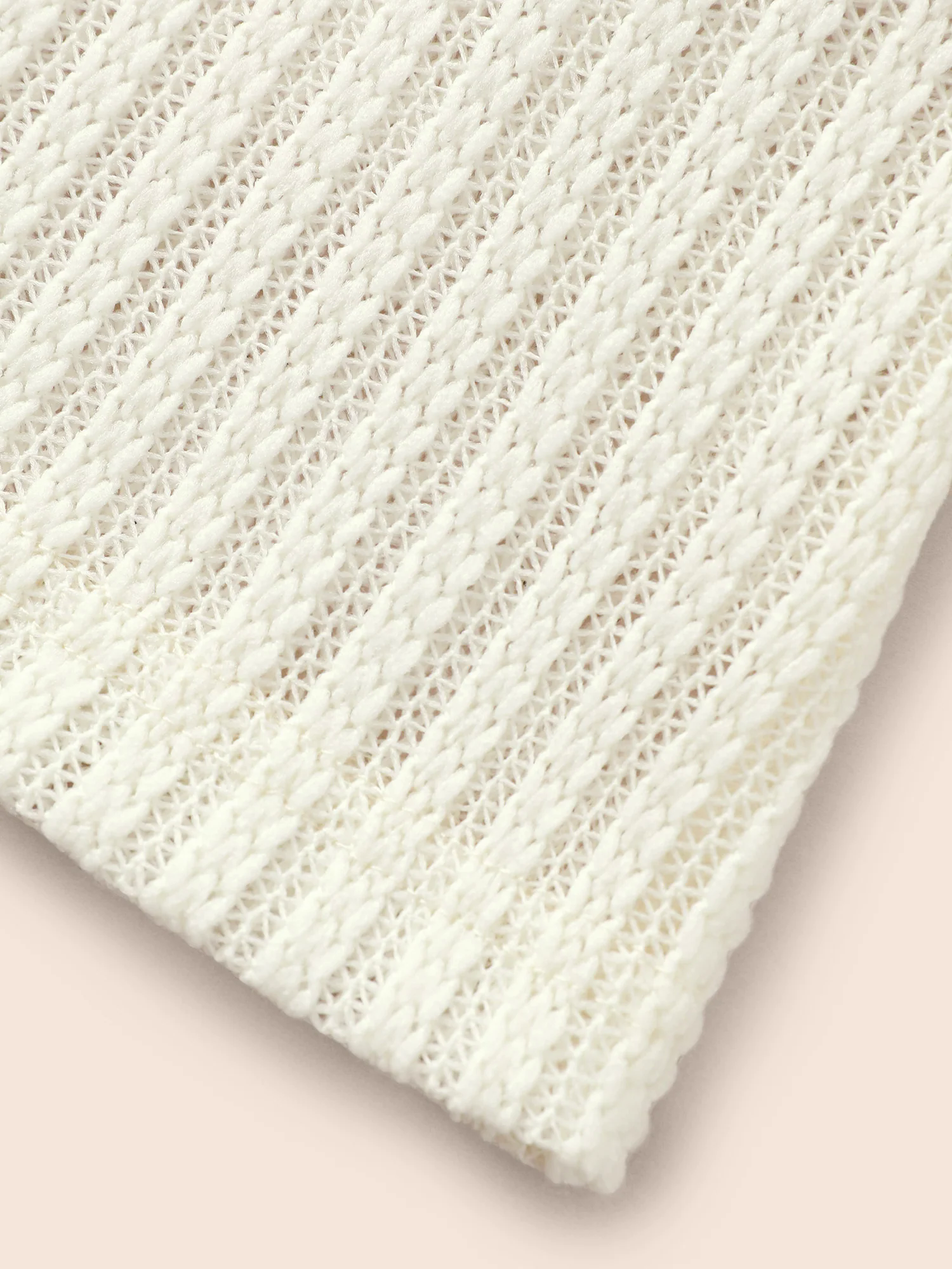 Round Neck Pointelle Knit T-shirt