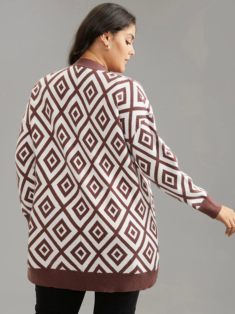 Supersoft Essentials Geometric Button Through Cardigan