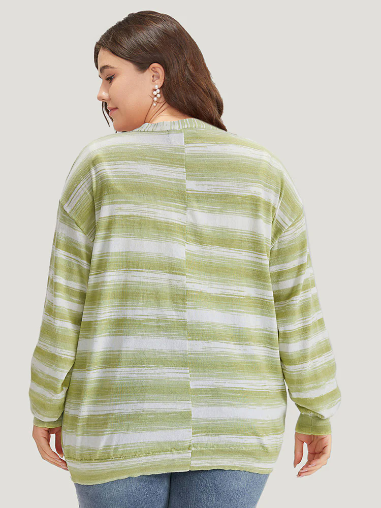 Ombre Button Up Patched Pocket Cardigan Ombre Button Up Patched Pocket Cardigan