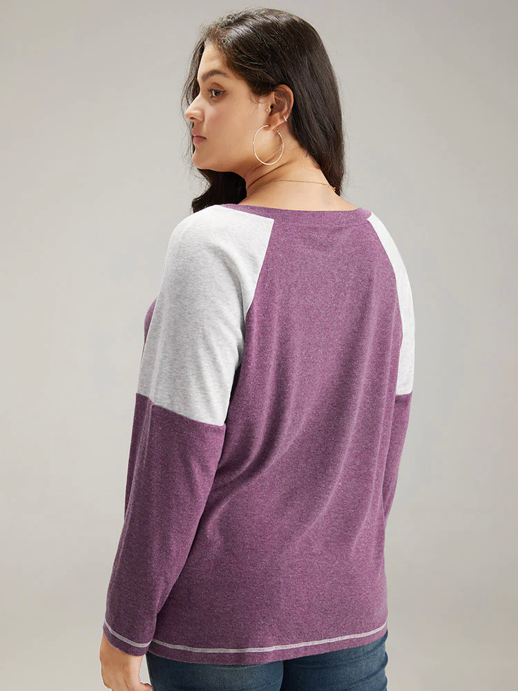 Two Tone Lace Trim Stitch Raglan Sleeve T-shirt Two Tone Lace Trim Stitch Raglan Sleeve T-shirt