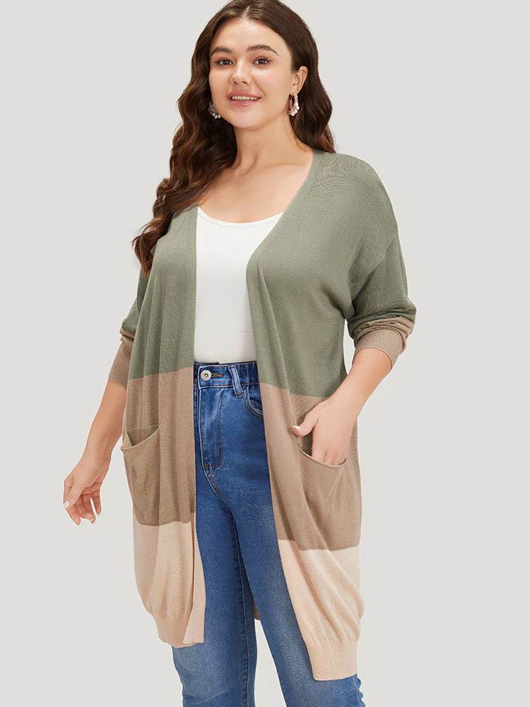 Supersoft Essentials Colorblock Pocket Tunic Cardigan Supersoft Essentials Colorblock Pocket Tunic Cardigan