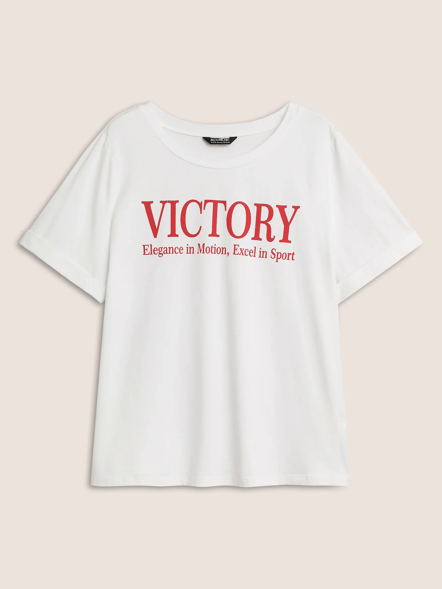 Positive Slogans Print Round Neck T-shirt Positive Slogans Print Round Neck T-shirt