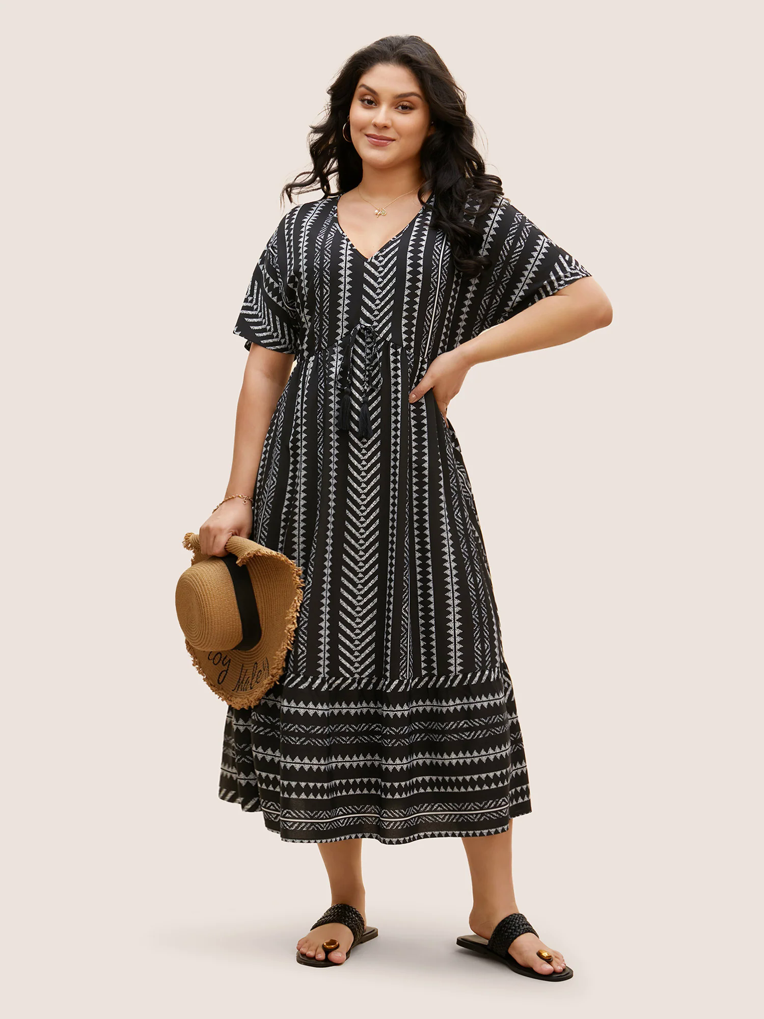 Bandana Striped Dolman Sleeve Midi Dress Bandana Striped Dolman Sleeve Midi Dress