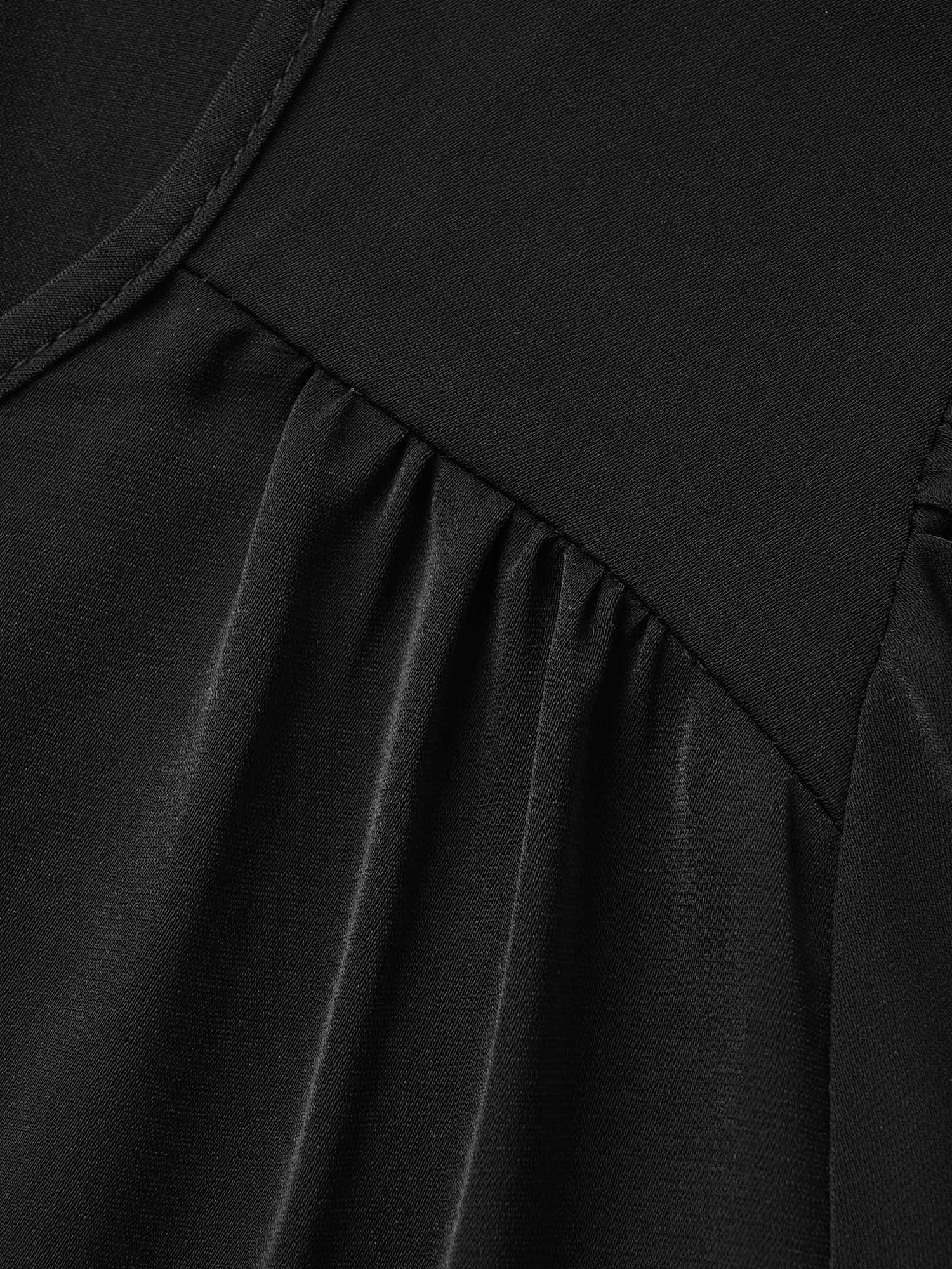 Anti-Wrinkle Plain Metal Detail Keyhole Neck  Blouse