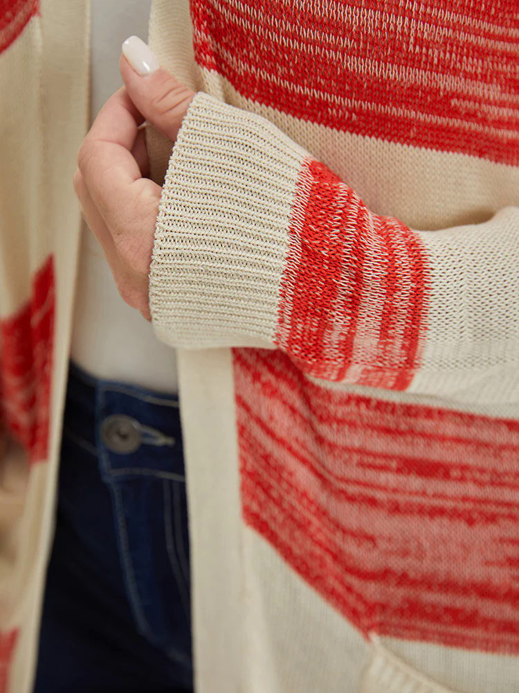 Two Tone Pocket Open Front Cardigan Two Tone Pocket Open Front Cardigan