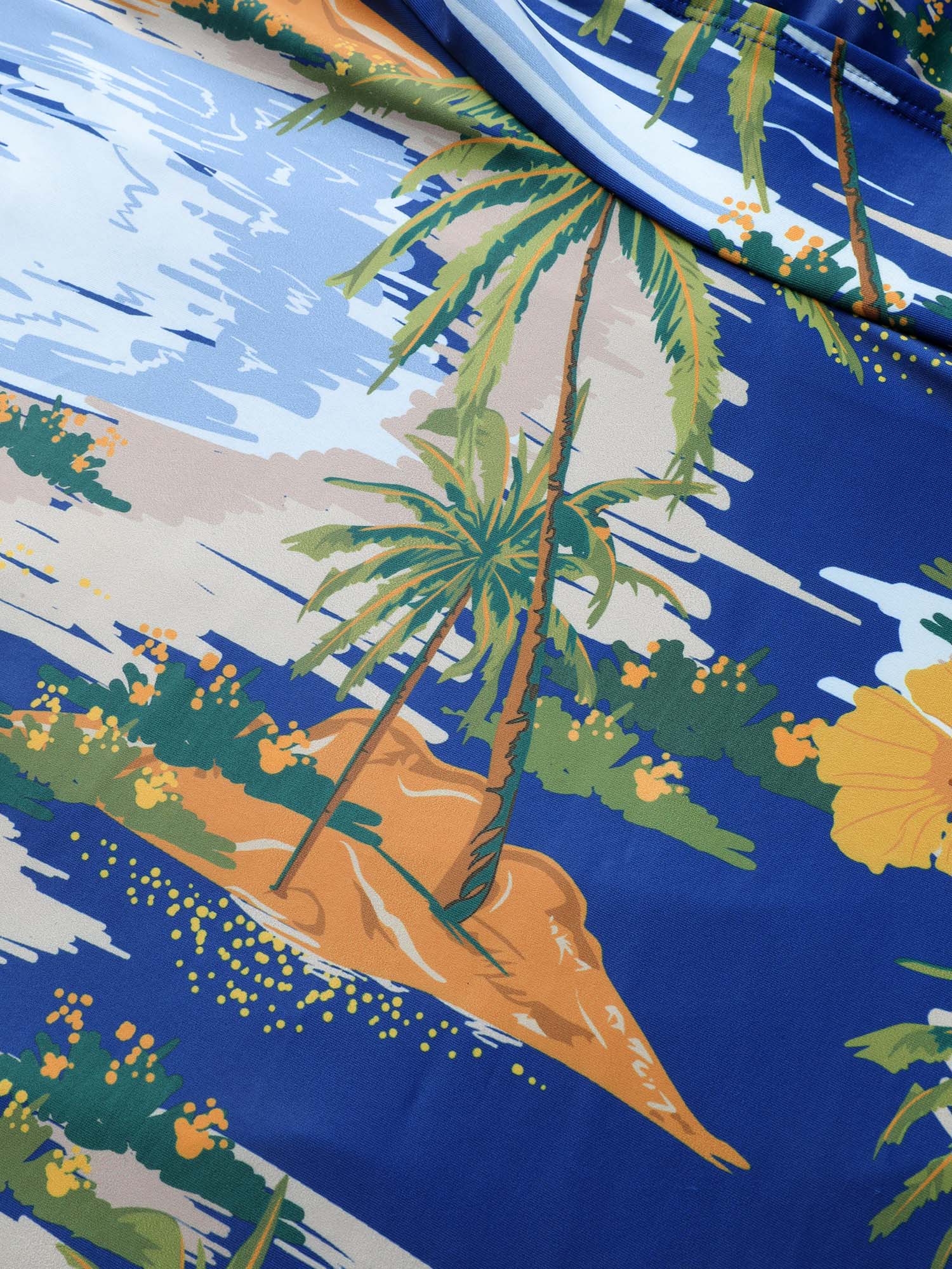 Tropical Print Crisscross Cut Out Swim Dress Tropical Print Crisscross Cut Out Swim Dress