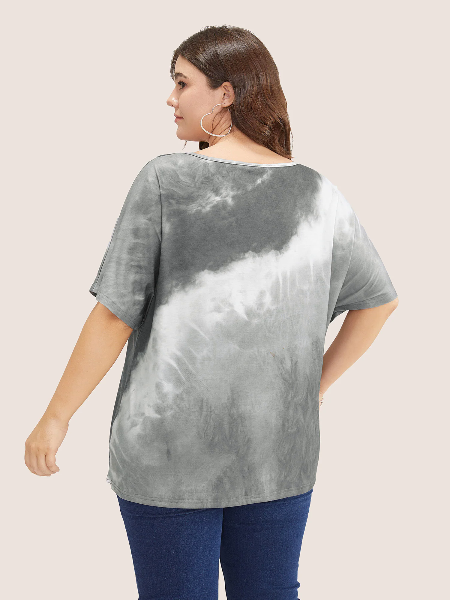 Tie Dye Drop Shoulder V Neck T-shirt Tie Dye Drop Shoulder V Neck T-shirt