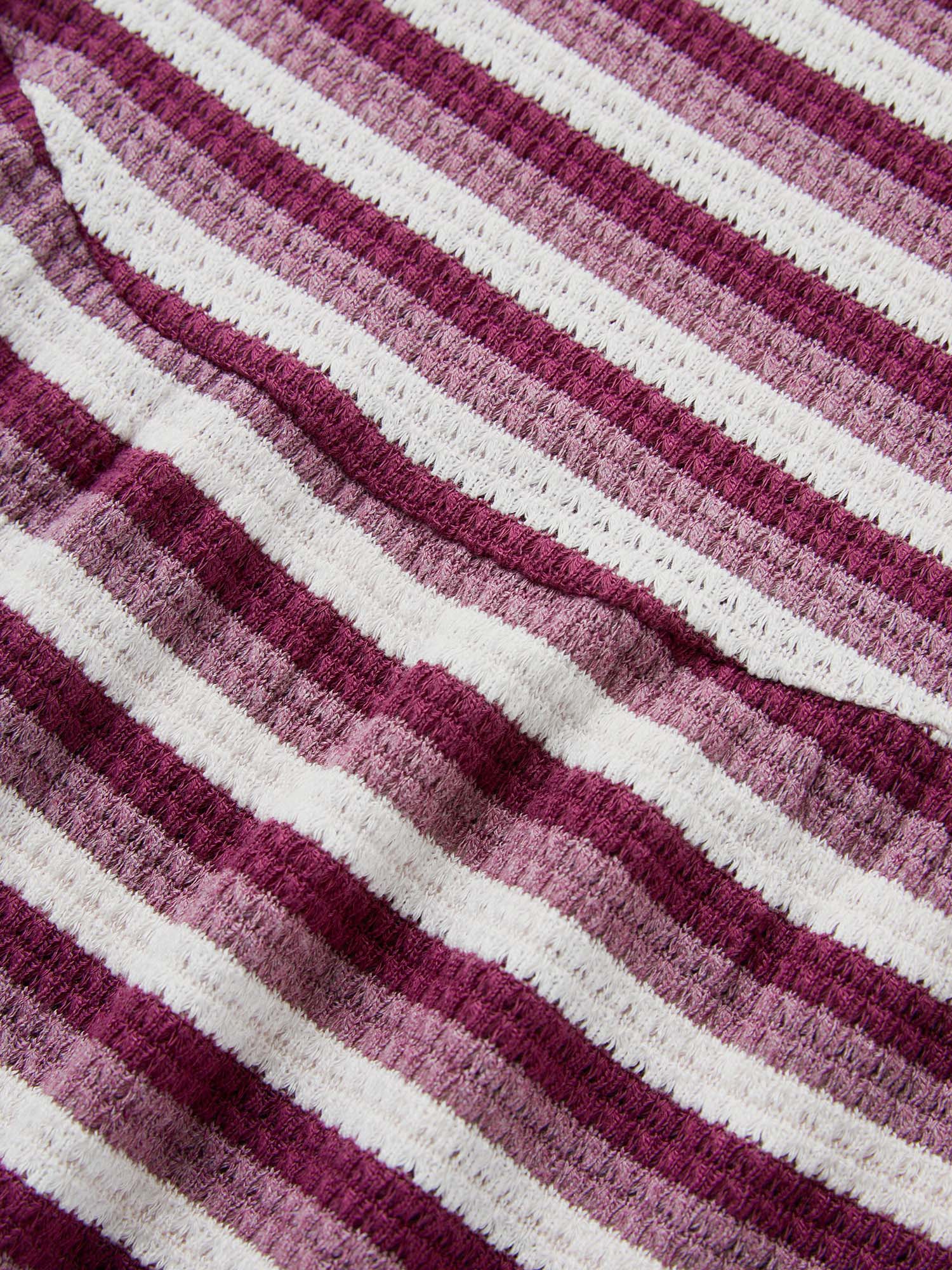 Striped Waffle Knit Crew Neck T-shirt Striped Waffle Knit Crew Neck T-shirt